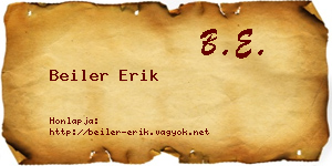 Beiler Erik névjegykártya